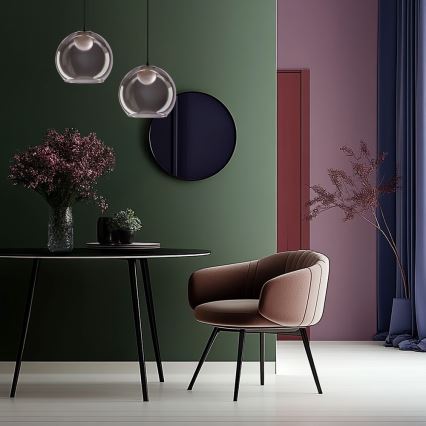 Lampadario a sospensione su cavo BRIN 1xG9/15W/230V nero fumé