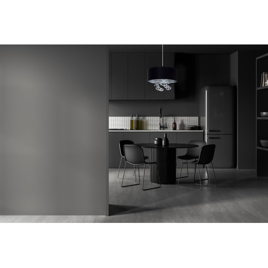 Lampadario a sospensione su cavo BUBBLE 1xE27/60W/230V diam. 40 cm nero