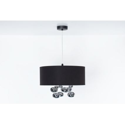 Lampadario a sospensione su cavo BUBBLE 1xE27/60W/230V diam. 40 cm nero