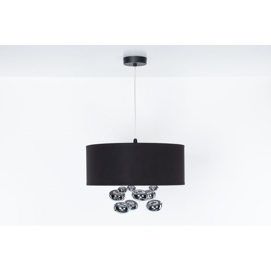 Lampadario a sospensione su cavo BUBBLE 1xE27/60W/230V diam. 40 cm nero