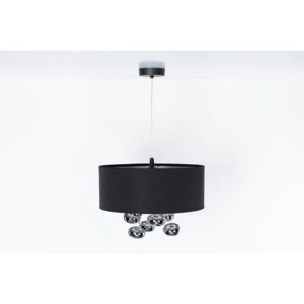 Lampadario a sospensione su cavo BUBBLE 1xE27/60W/230V diam. 40 cm nero
