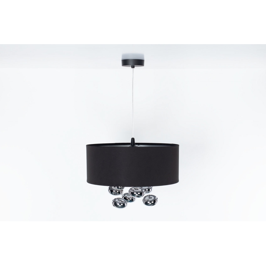 Lampadario a sospensione su cavo BUBBLE 1xE27/60W/230V diam. 40 cm nero