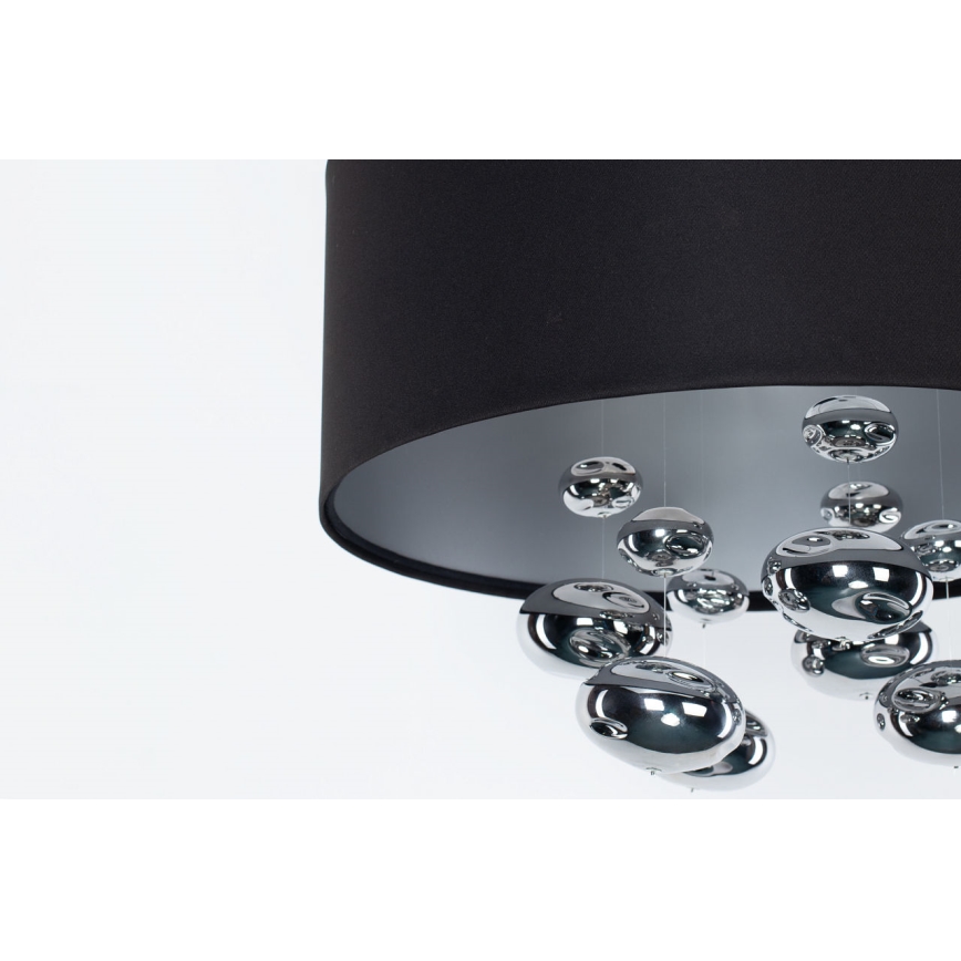 Lampadario a sospensione su cavo BUBBLE 1xE27/60W/230V diam. 40 cm nero
