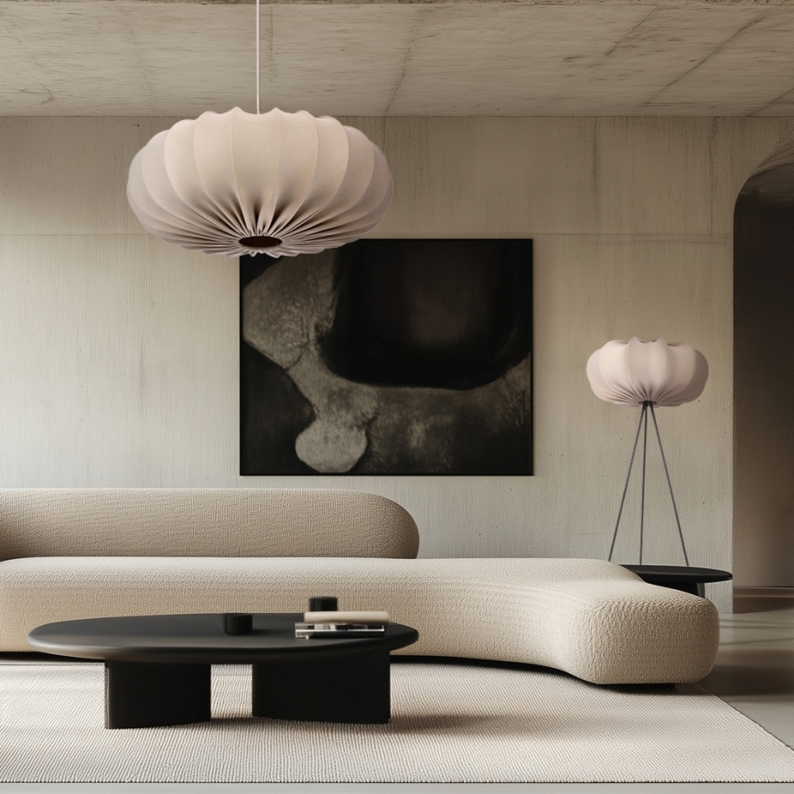 Lampadario a sospensione su cavo CAFEE 1xE27/40W/230V Ø 66 cm beige