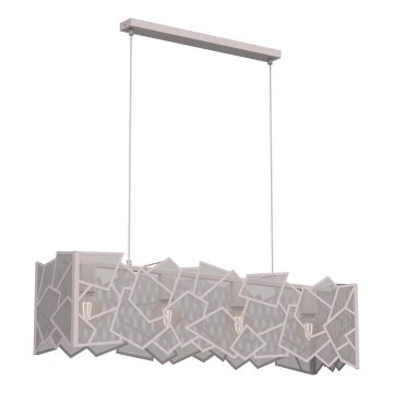 Lampadario a sospensione su cavo CAMO 4xE27/15W/230V beige