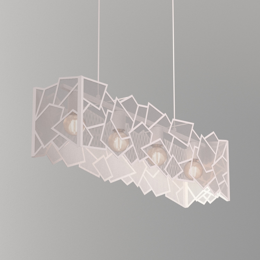 Lampadario a sospensione su cavo CAMO 4xE27/15W/230V beige