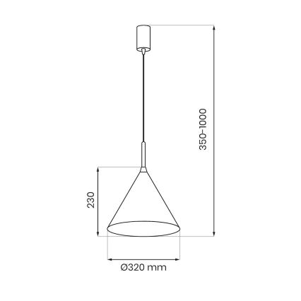 Lampadario a sospensione su cavo CAPITAL, 1xGX53/15W/230V, Ø 32 cm, tortora