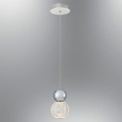 Lampadario a sospensione su cavo CREMONA LED/5W/230V 3000K cromo opaco