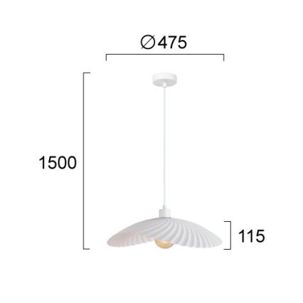 Lampadario a sospensione su cavo DANCE 1xE27/40W/230V bianco