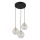 Lampadario a sospensione su cavo DEVON 3xE27/15W/230V nero/trasparente