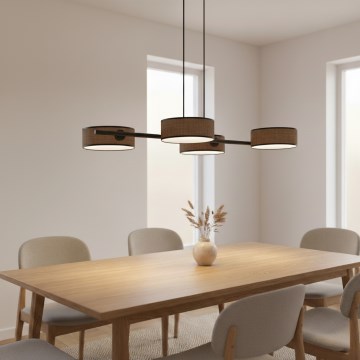 Lampadario a sospensione su cavo DRUMZ 4xE14/10W/230V marrone