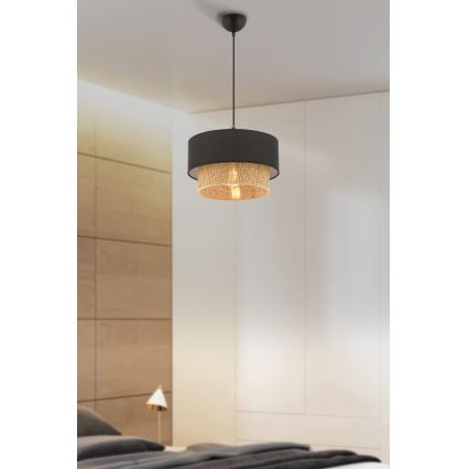 Lampadario a sospensione su cavo ECHO 1xE27/60W/230V nero/marrone