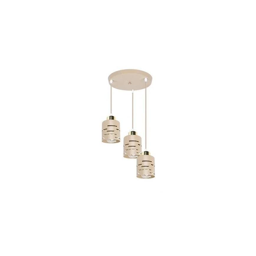 Lampadario a sospensione su cavo ELEN 3xE27/35W/230V Ø 29 cm beige/oro