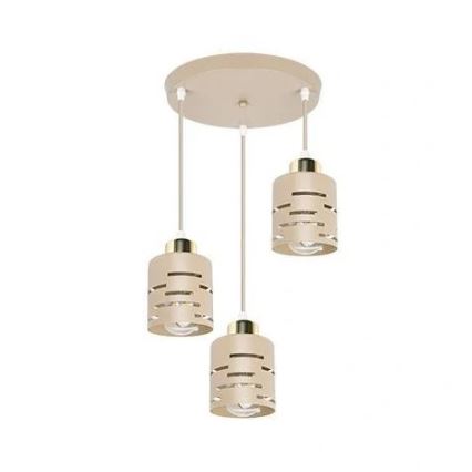 Lampadario a sospensione su cavo ELEN 3xE27/35W/230V Ø 29 cm beige/oro