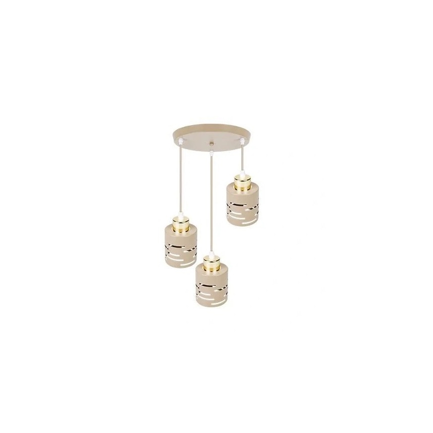 Lampadario a sospensione su cavo ELEN 3xE27/35W/230V Ø 29 cm beige/oro