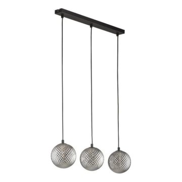 Lampadario a sospensione su cavo ELENA 3xG9/6W/230V nero/grigio fumé