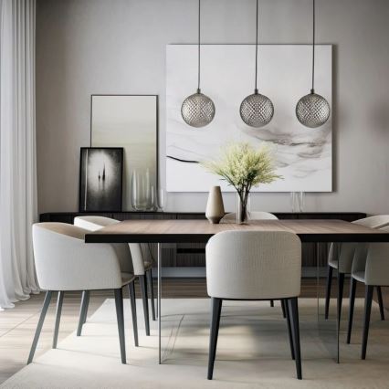 Lampadario a sospensione su cavo ELENA 3xG9/6W/230V nero/grigio fumé