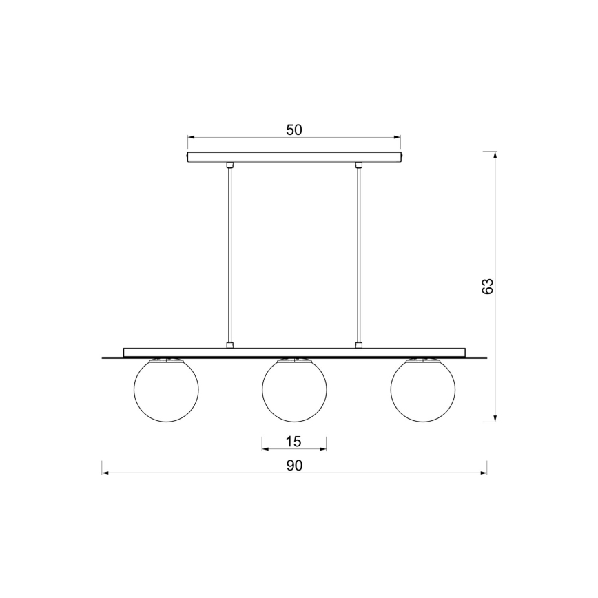 Lampadario a sospensione su cavo FLAT 3xE27/15W/230V marrone
