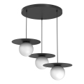 Lampadario a sospensione su cavo FLAT 3xE27/15W/230V nero