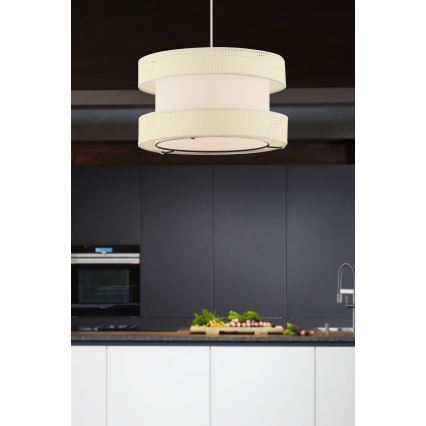 Lampadario a sospensione su cavo HALO 1xE27/60W/230V colore crema