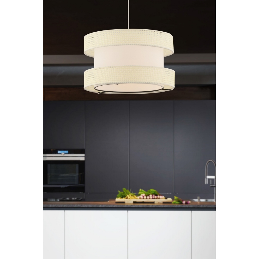 Lampadario a sospensione su cavo HALO 1xE27/60W/230V colore crema