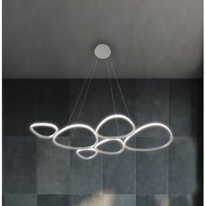 Lampadario a sospensione su cavo HELIX LED/61W/230V, argento