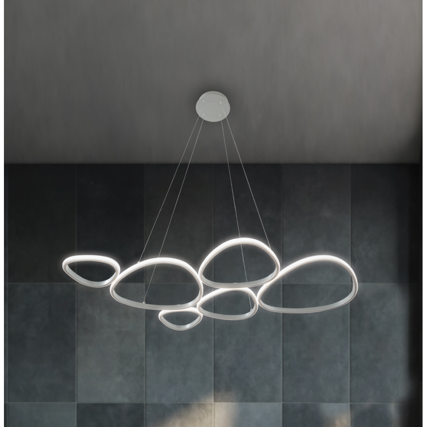 Lampadario a sospensione su cavo HELIX LED/61W/230V, argento