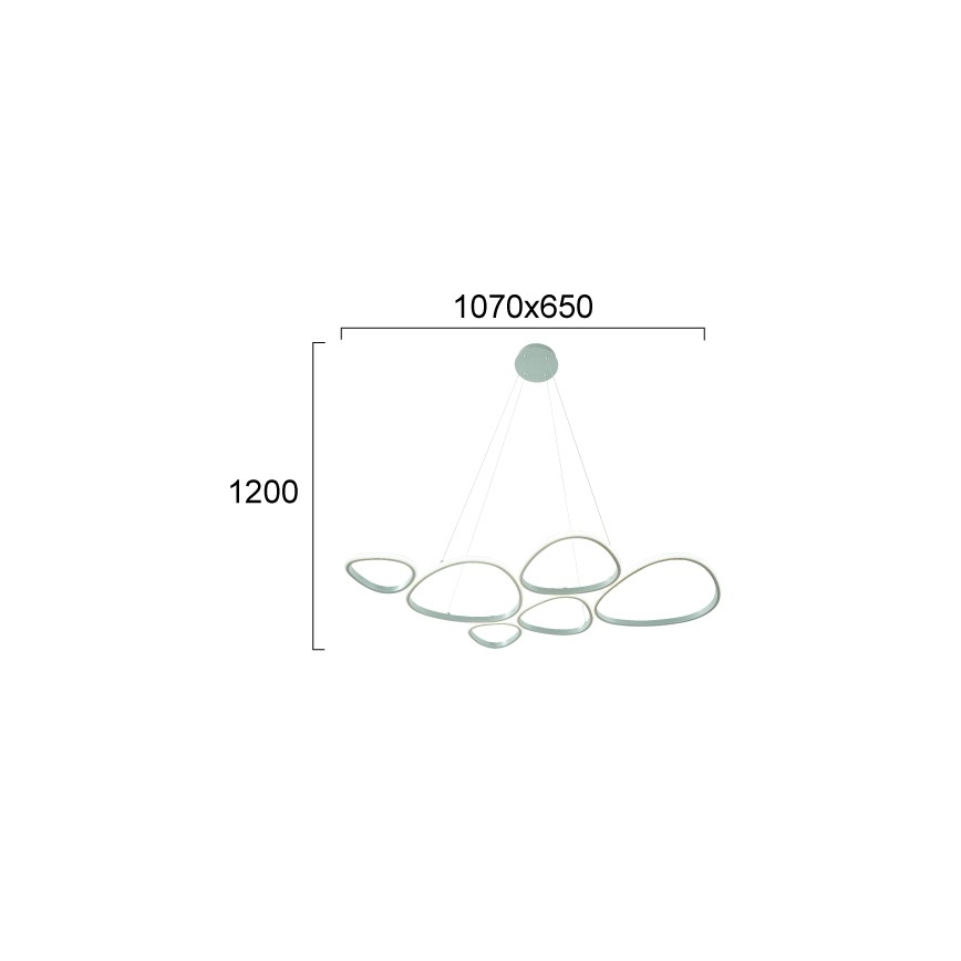 Lampadario a sospensione su cavo HELIX LED/61W/230V, argento