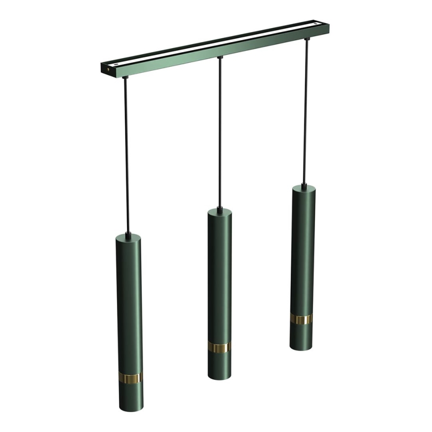 Lampadario a sospensione su cavo JOKER 3xGU10/25W/230V verde/oro