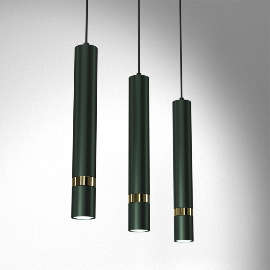 Lampadario a sospensione su cavo JOKER 3xGU10/25W/230V verde/oro