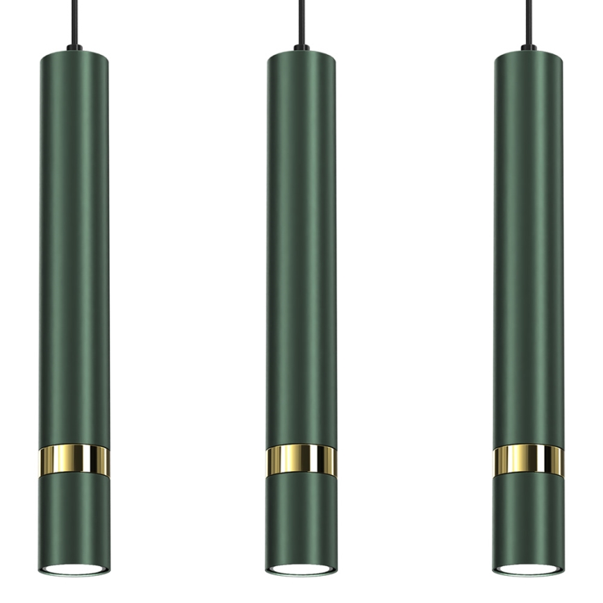 Lampadario a sospensione su cavo JOKER 3xGU10/25W/230V verde/oro