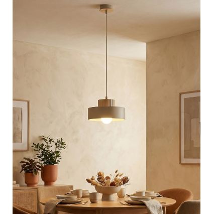 Lampadario a sospensione su cavo KIVI, 1xE27/15W/230V, beige