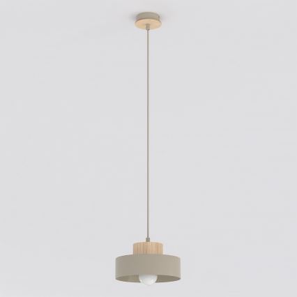 Lampadario a sospensione su cavo KIVI, 1xE27/15W/230V, beige