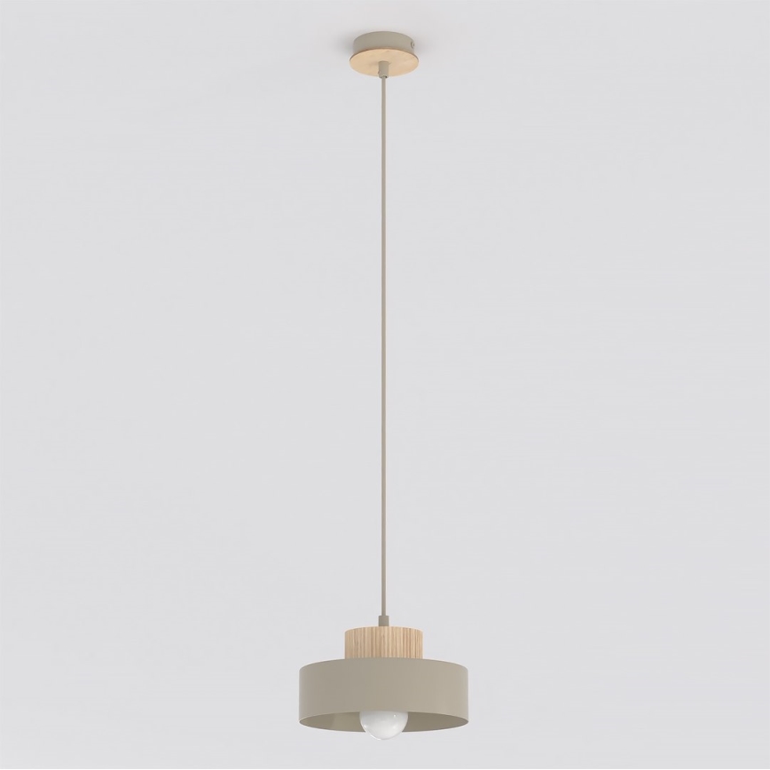 Lampadario a sospensione su cavo KIVI, 1xE27/15W/230V, beige