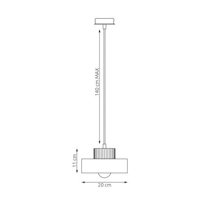 Lampadario a sospensione su cavo KIVI, 1xE27/15W/230V, beige