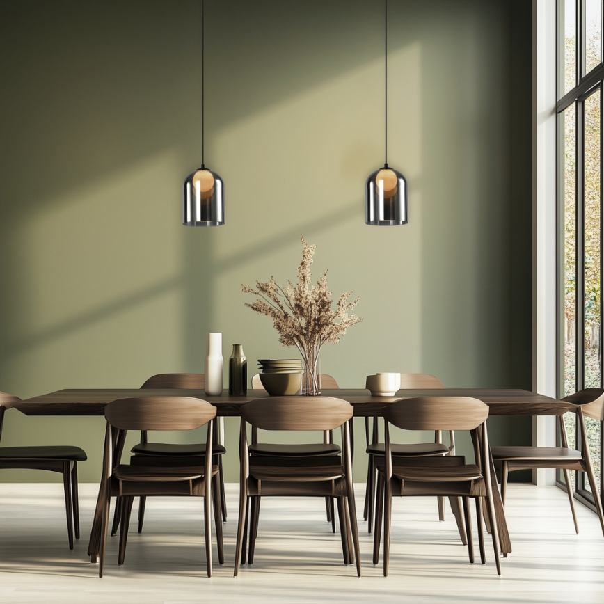 Lampadario a sospensione su cavo KLEA 1xG9/15W/230V nero fumé