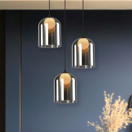 Lampadario a sospensione su cavo KLEA 1xG9/15W/230V nero fumé