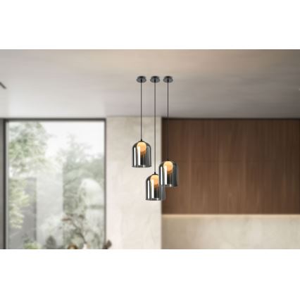 Lampadario a sospensione su cavo KLEA 1xG9/15W/230V nero fumé