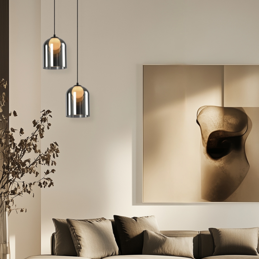 Lampadario a sospensione su cavo KLEA 1xG9/15W/230V nero fumé