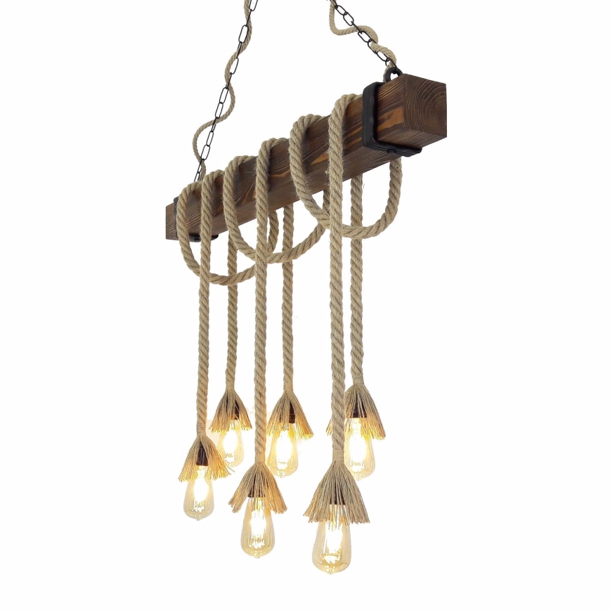 Lampadario a sospensione su cavo KUTUK 6xE27/40W/230V pino