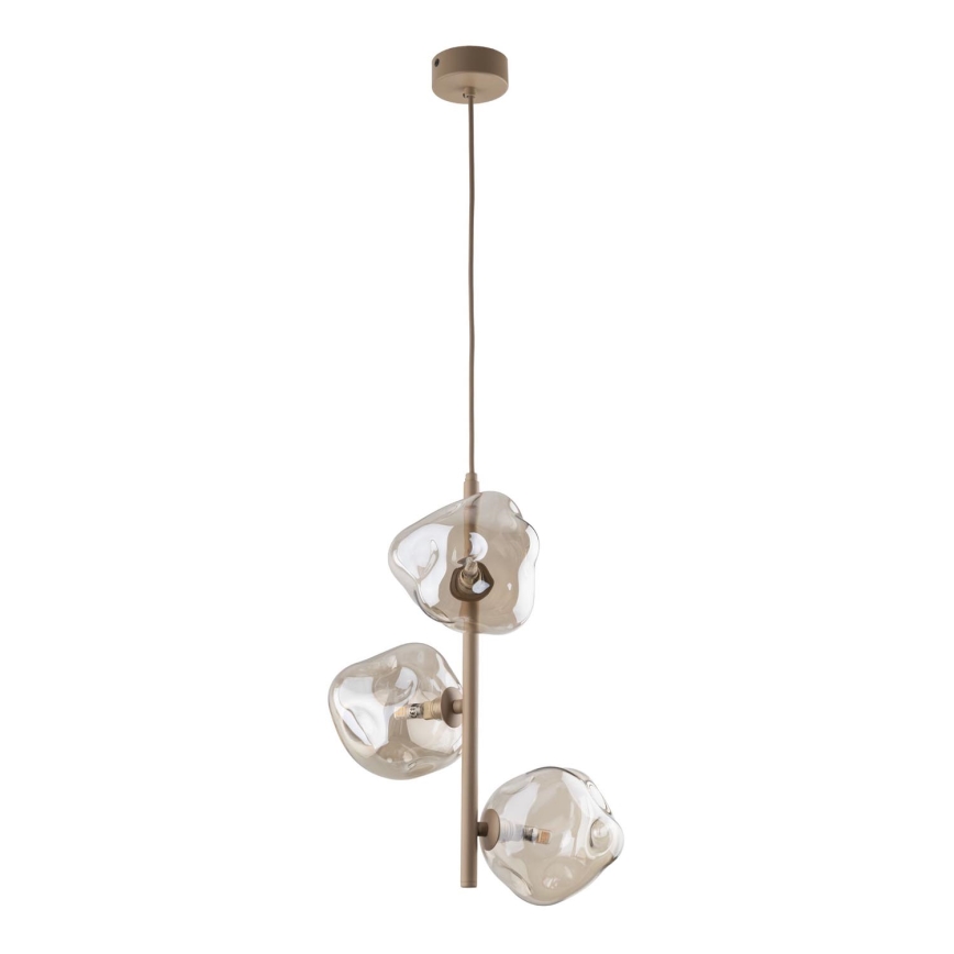 Lampadario a sospensione su cavo LAVA 3xG9/8W/230V beige/beige fumé