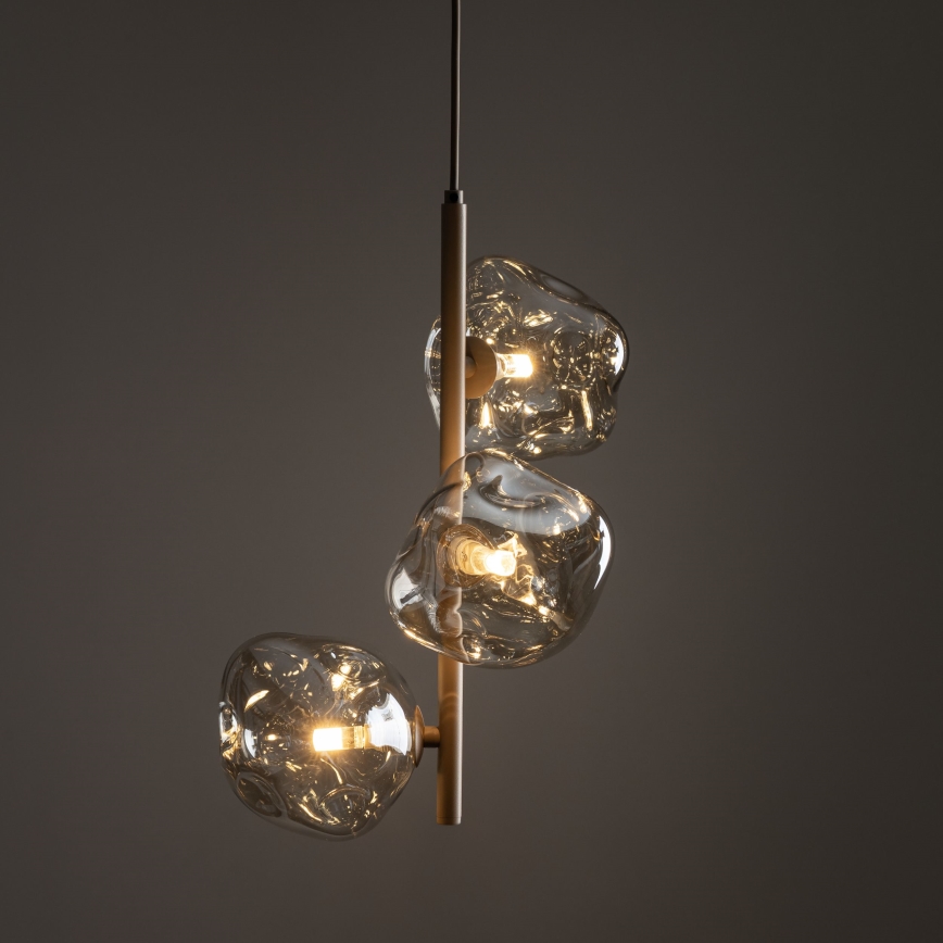 Lampadario a sospensione su cavo LAVA 3xG9/8W/230V beige/beige fumé