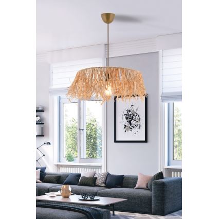 Lampadario a sospensione su cavo MARISKA 1xE27/40W/230V in rafia