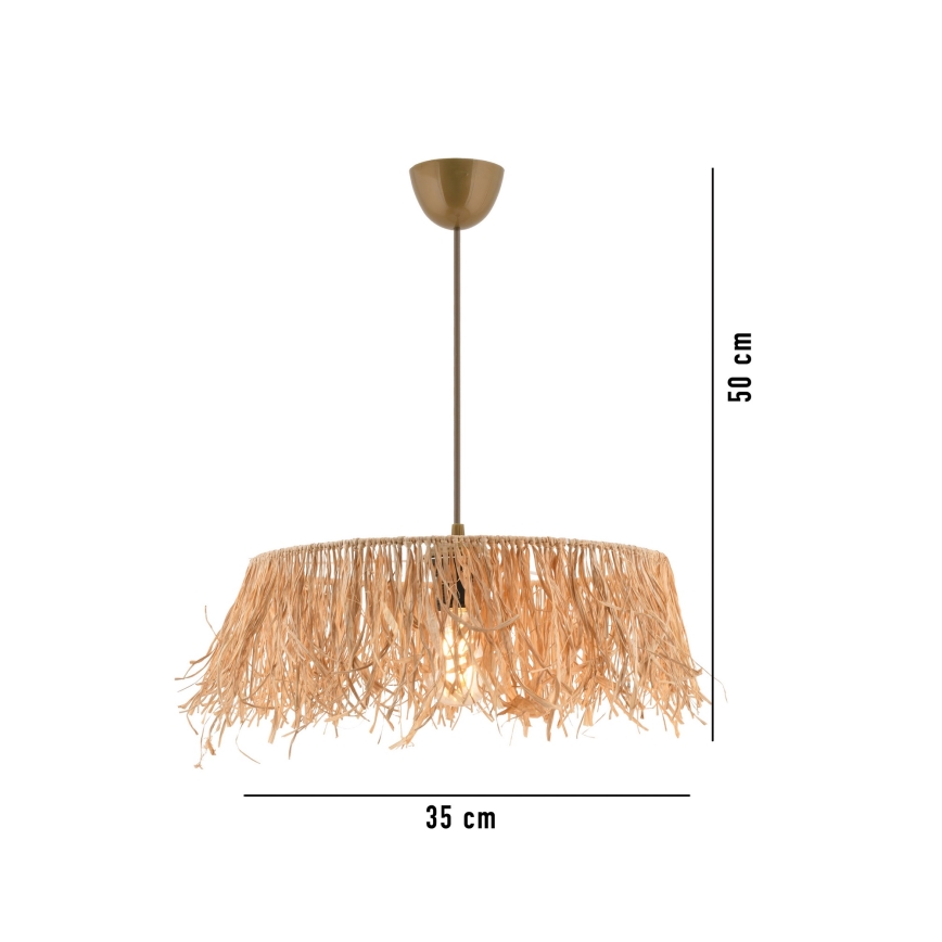 Lampadario a sospensione su cavo MARISKA 1xE27/40W/230V in rafia