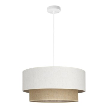 Lampadario a sospensione su cavo NATIA 1xE27/60W/230V Ø 45 cm bianco/marrone