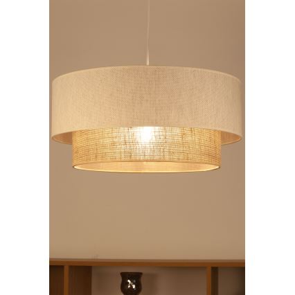 Lampadario a sospensione su cavo NATIA 1xE27/60W/230V Ø 45 cm bianco/marrone
