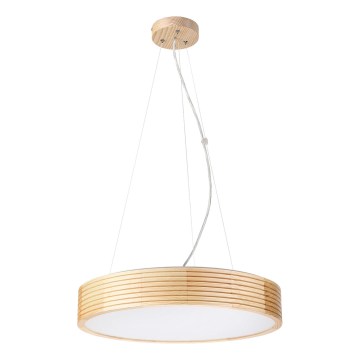 Lampadario a sospensione su cavo NATURAL MODERN 3xE27/15W/230V Ø 47,5 cm in pino