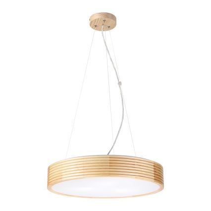 Lampadario a sospensione su cavo NATURAL MODERN 3xE27/15W/230V Ø 47,5 cm in pino