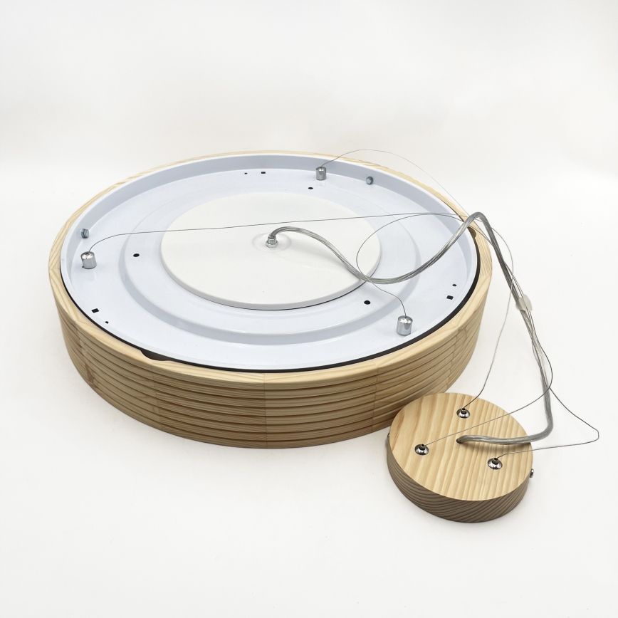 Lampadario a sospensione su cavo NATURAL MODERN 3xE27/15W/230V Ø 47,5 cm in pino