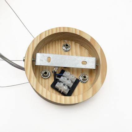 Lampadario a sospensione su cavo NATURAL MODERN 3xE27/15W/230V Ø 47,5 cm in pino